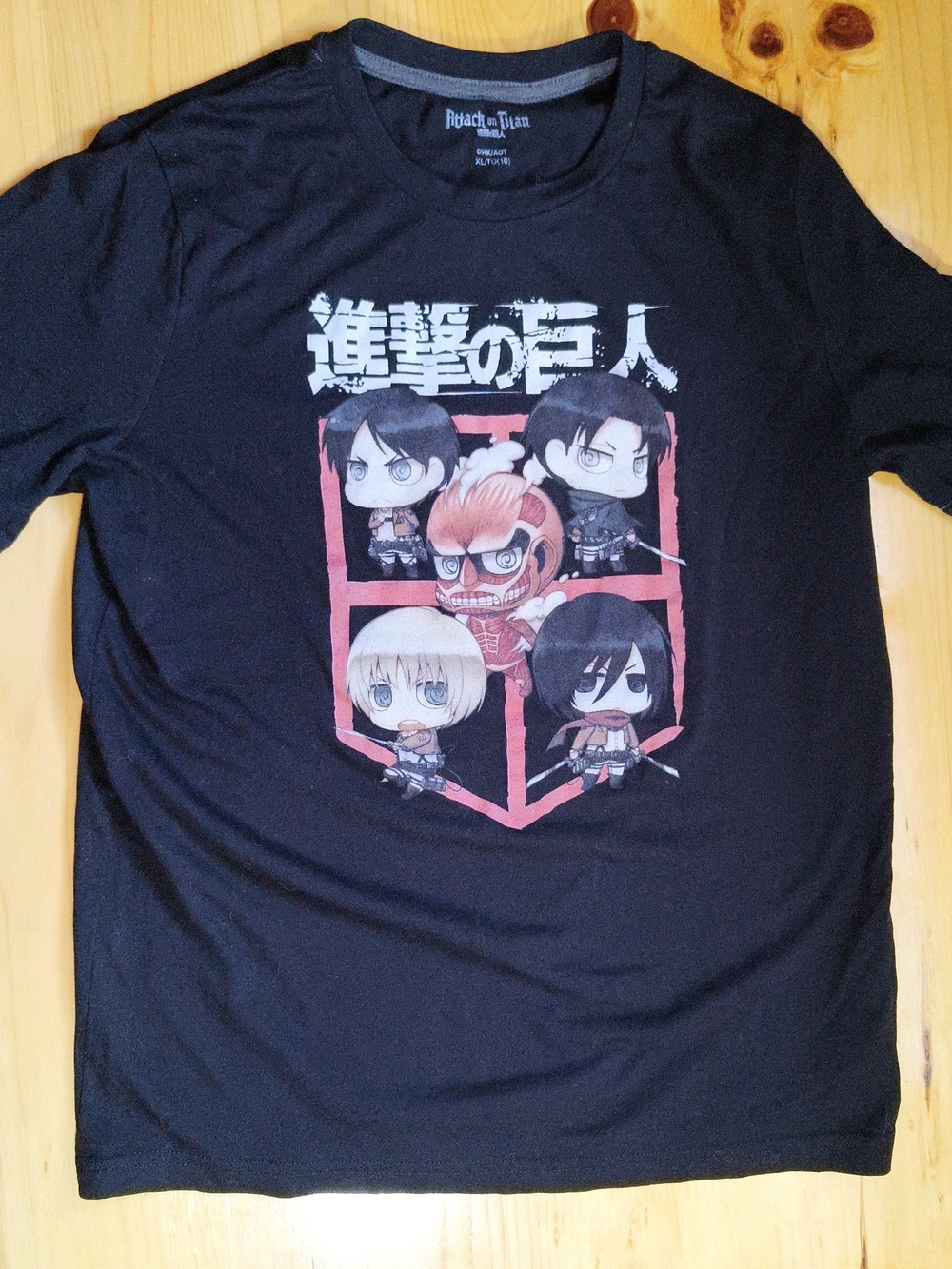 Black Attack on Titan Kids Graphic Tee, Size 16/xl
